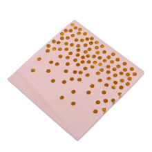 100Pcs Rose Gold Dinner Dots Paper Napkins Towels, Hand Towel Disposable Napkins for Birthday, Wedding, Christmas